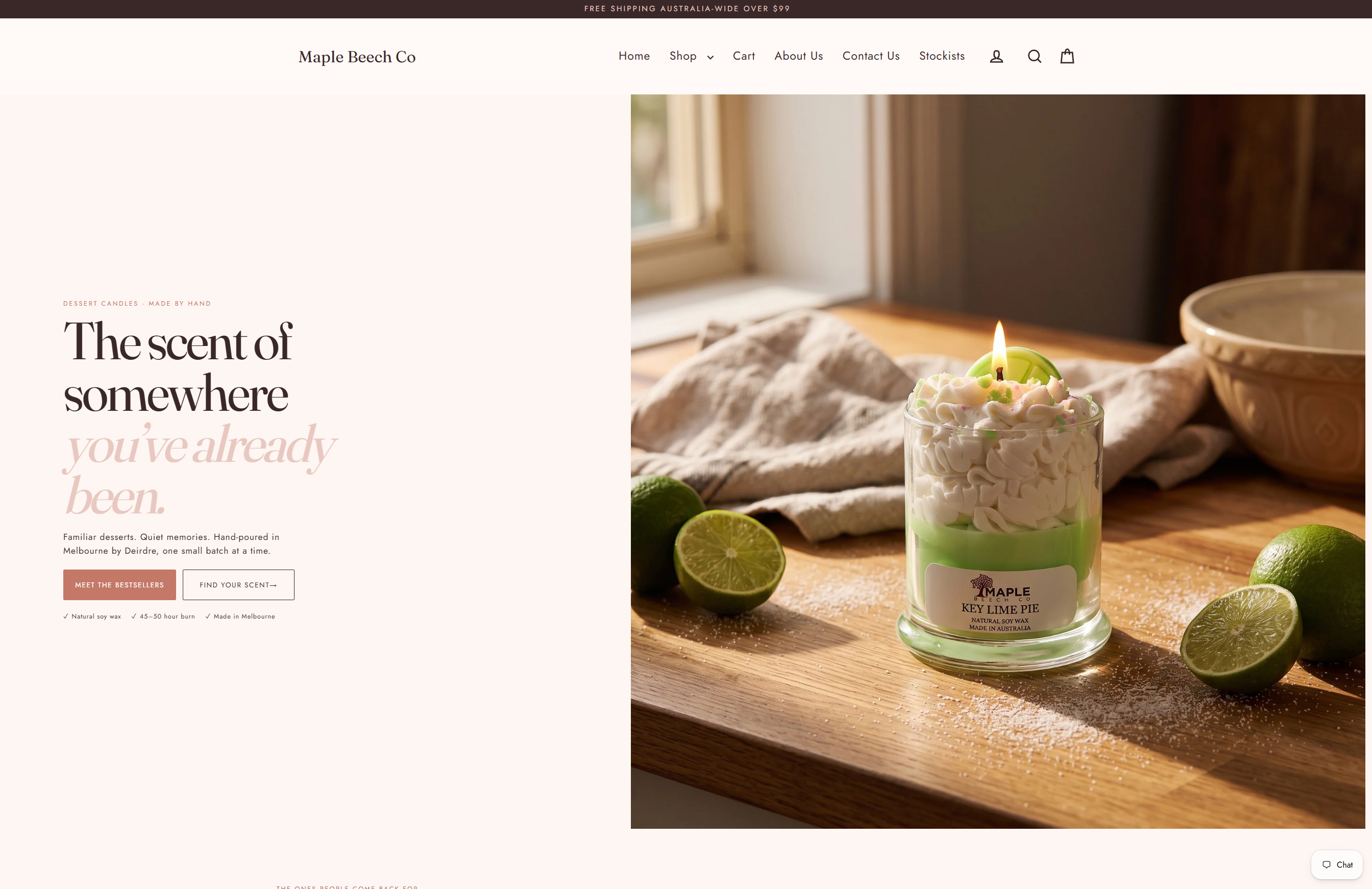 Maple Beech Co custom Shopify desktop storefront showcase